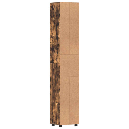 Badrumsskåpsset med lagring TULUM Rökt ek 37 x 31,5 x 203 cm