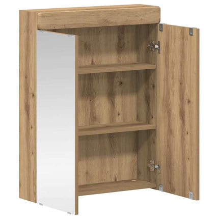 Badrumsspegelskåp med hylla TULUM Artisan Ek 60 x 16,5 x 78 cm