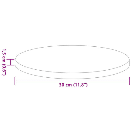 Bordsskiva Ø 30 x 1,5 cm Rund Konstruerat trä Svart