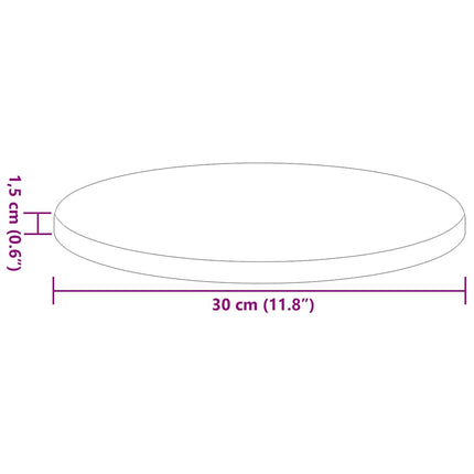Bordsskiva Ø 30 x 1,5 cm Rund Konstruerat trä Gammalt trä