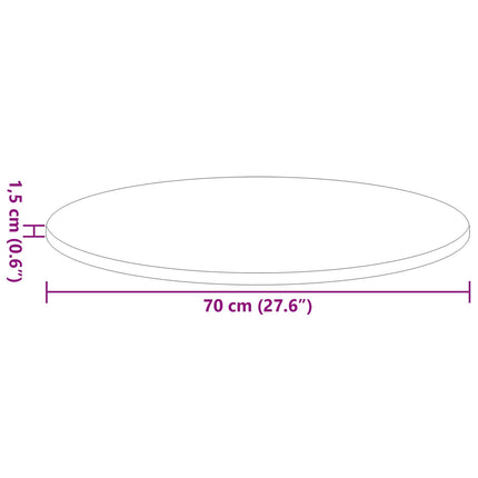 Bordsskiva Ø 70 x 1,5 cm Rund Konstruerat trä Svart