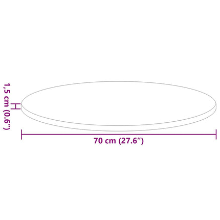 Bordsskiva artisan ek Ø 70 x 1,5 cm Konstruerat trä