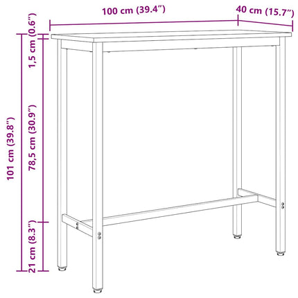 bord Vit 100 x 40 x 101 cm Konstruerat trä och stål