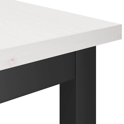 Matbänk 2 pcs Vit 100 x 32,5 x 49 cm Massivt furuträ