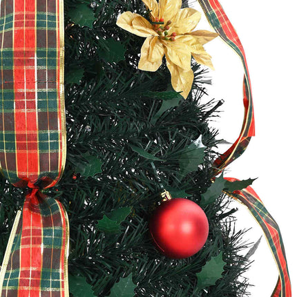 Konstgjord julgran med 100 LED-lampor Grön 155 cm PVC