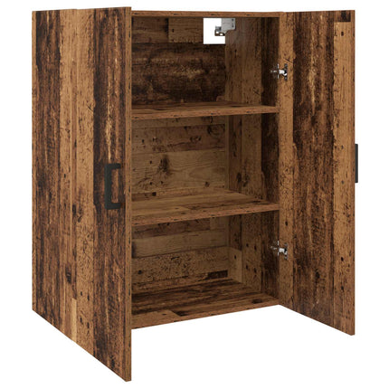 Väggmonterat skåp 2 pcs Gammalt trä 69,5 x 34 x 90 cm