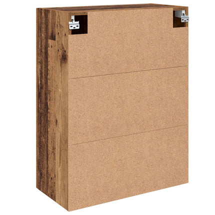 Väggmonterat skåp 2 pcs Gammalt trä 69,5 x 34 x 90 cm