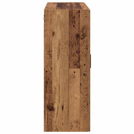 Väggmonterat skåp 2 pcs Gammalt trä 69,5 x 34 x 90 cm