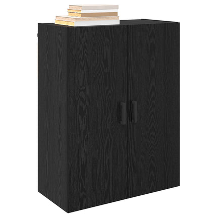Väggmonterat skåp Väggmonterad 2 pcs Svart Ek 69,5 x 34 x 90 cm