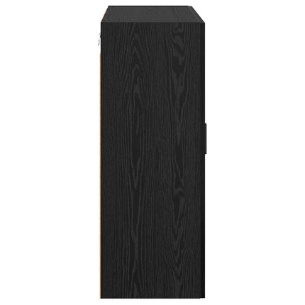 Väggmonterat skåp Väggmonterad 2 pcs Svart Ek 69,5 x 34 x 90 cm