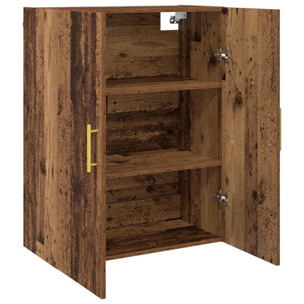 Väggmonterat skåp 2 pcs Gammalt trä 69,5 x 34 x 90 cm