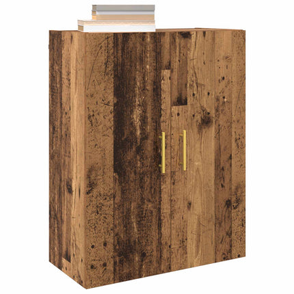 Väggmonterat skåp 2 pcs Gammalt trä 69,5 x 34 x 90 cm