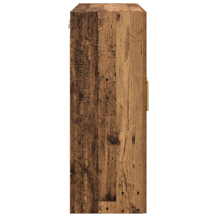 Väggmonterat skåp 2 pcs Gammalt trä 69,5 x 34 x 90 cm