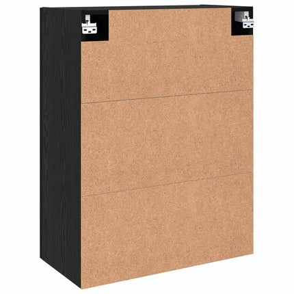 Väggmonterat skåp Väggmonterad 2 pcs Svart Ek 69,5 x 34 x 90 cm