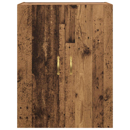 Väggmonterat skåp 2 pcs Gammalt trä 69,5 x 34 x 90 cm