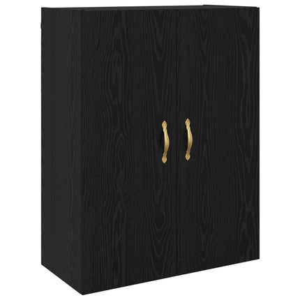 Väggmonterat skåp Väggmonterad 2 pcs Svart Ek 69,5 x 34 x 90 cm