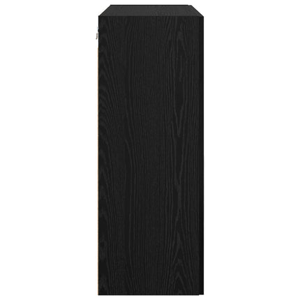 Väggmonterat skåp Väggmonterad 2 pcs Svart Ek 69,5 x 34 x 90 cm