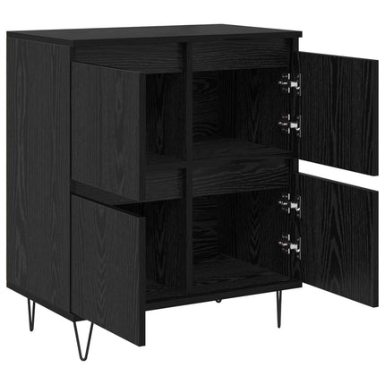 Skåp 3 pcs Svart Ek