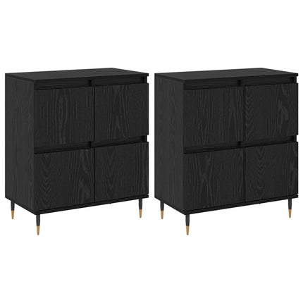 Förvaringsskåp 2 pcs Svart Ek 60 x 35 x 70 cm