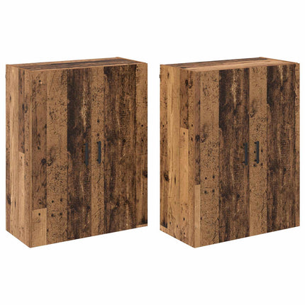 Väggmonterat skåp 2 pcs Gammalt trä 69,5 x 34 x 90 cm