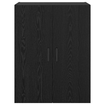 Väggmonterat skåp Väggmonterad 2 pcs Svart Ek 69,5 x 34 x 90 cm
