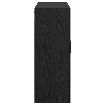 Väggmonterat skåp Väggmonterad 2 pcs Svart Ek 69,5 x 34 x 90 cm