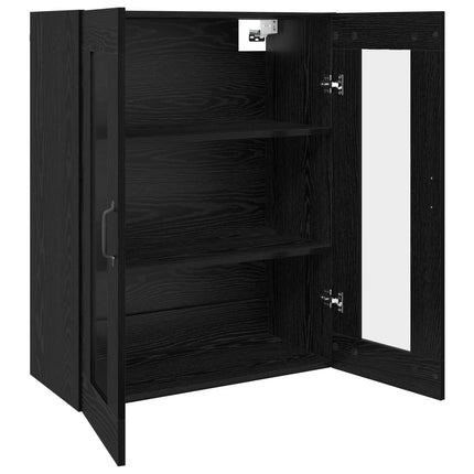 Väggmonterade Skåp 2 pcs Svart ek 69,5 x 34 x 90 cm