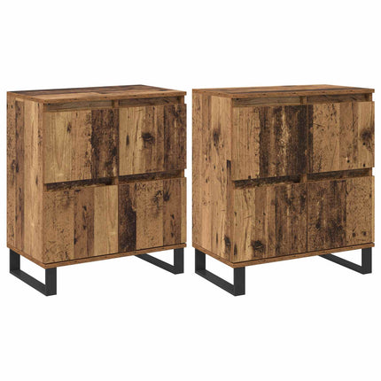Sideboard 2 pcs Gammalt trä 60 x 35 x 70 cm