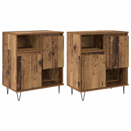 Sideboard 2 pcs Gammalt trä 60 x 35 x 70 cm