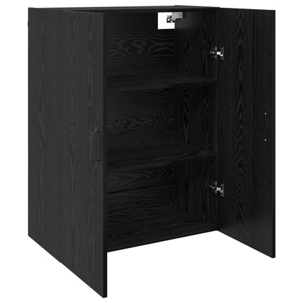 Väggmonterat skåp Väggmonterad 2 pcs Svart Ek 69,5 x 34 x 90 cm