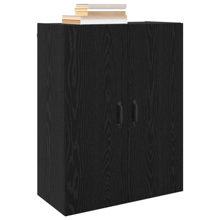 Väggmonterat skåp Väggmonterad 2 pcs Svart Ek 69,5 x 34 x 90 cm
