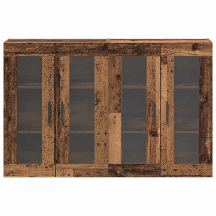 Väggmonterade Skåp 2 pcs Gammalt trä 69,5 x 34 x 90 cm