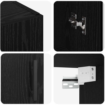 Väggmonterade Skåp 2 pcs Svart ek 69,5 x 34 x 90 cm