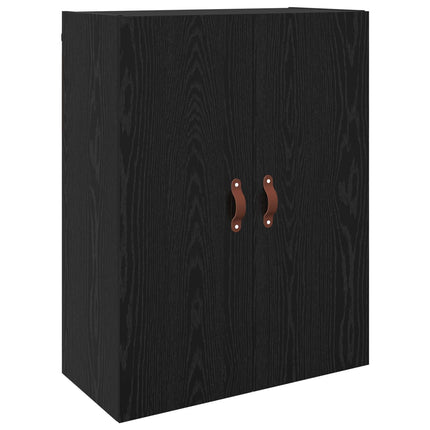 Väggmonterat skåp Väggmonterad 2 pcs Svart Ek 69,5 x 34 x 90 cm