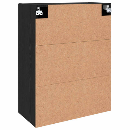 Väggmonterat skåp Väggmonterad 2 pcs Svart Ek 69,5 x 34 x 90 cm