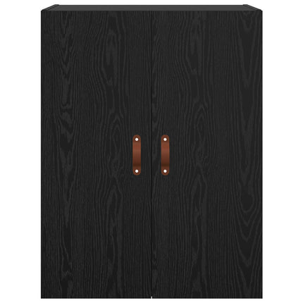 Väggmonterat skåp Väggmonterad 2 pcs Svart Ek 69,5 x 34 x 90 cm