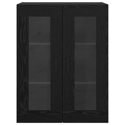 Väggmonterade Skåp 2 pcs Svart ek 69,5 x 34 x 90 cm