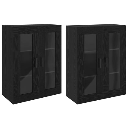 Väggmonterade Skåp 2 pcs Svart ek 69,5 x 34 x 90 cm