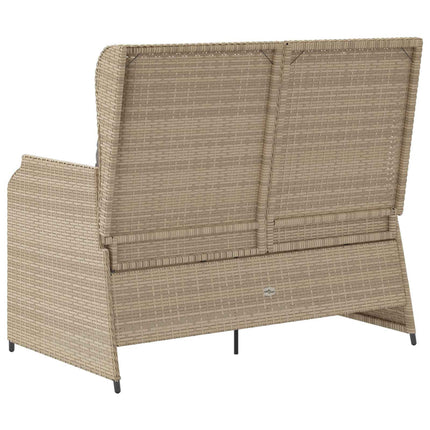 Trädgårdsbänk med kudde Beige och Grå konstrotting