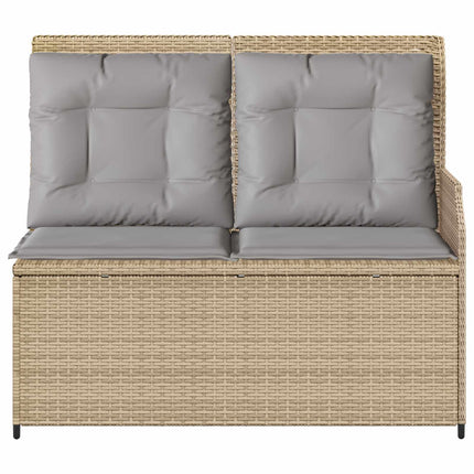 Trädgårdsbänk med kudde Beige och Grå konstrotting