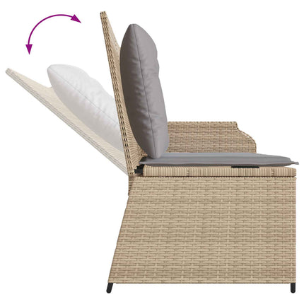 Trädgårdsbänk med kudde Beige och Grå konstrotting