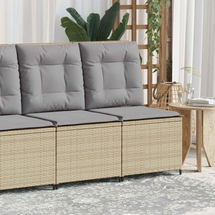 Trädgårdsoffa med kudde Beige och Grå konstrotting
