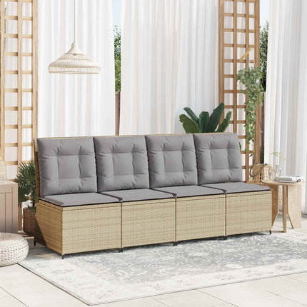 Trädgårdsoffa med kudde Beige och Grå konstrotting
