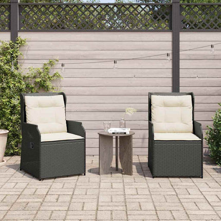 Trädgårdsbänk 2 pcs Svart konstrotting