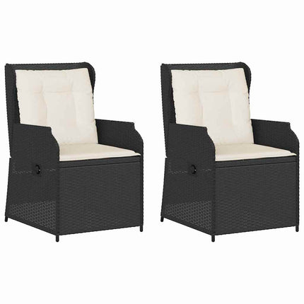 Trädgårdsbänk 2 pcs Svart konstrotting