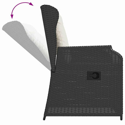 Trädgårdsbänk 2 pcs Svart konstrotting
