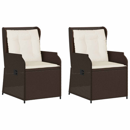 Trädgårdsbänk 2 pcs Brun konstrotting
