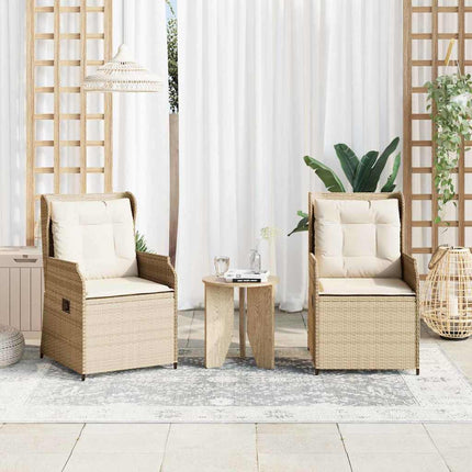 Trädgårdsbänk 2 pcs Beige konstrotting