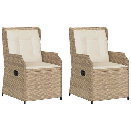 Trädgårdsbänk 2 pcs Beige konstrotting