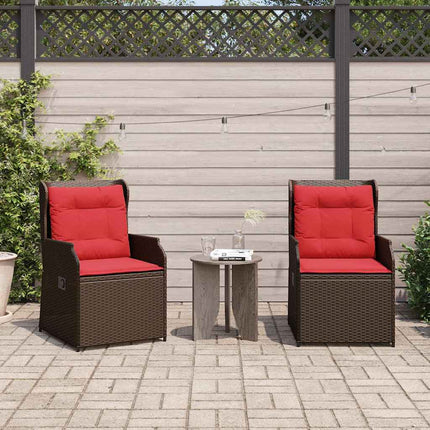 Trädgårdsbänk 2 pcs Brun konstrotting